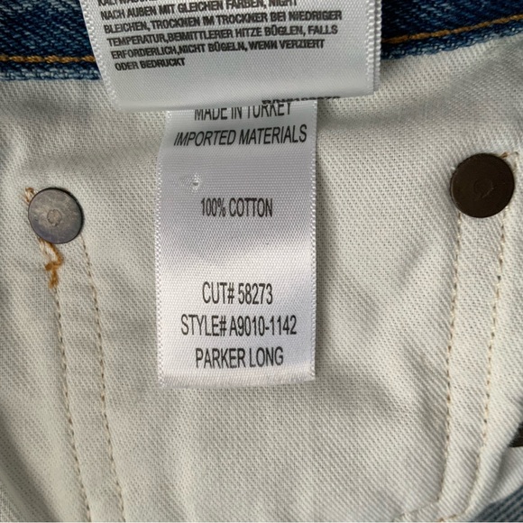 AGOLDE Denim Jean Shorts Parker Long Distressed Blue Size 25 - Picture 12 of 15